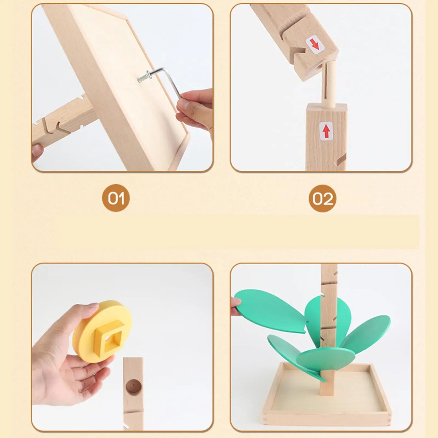 Toddler Ball Drop Toy Marble Ball Run Learning Game Color Cognition Toy Leaf Rolling Sorting STEM Music Integration Early