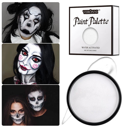 Water Activated Face & Body Paint - 6 Colors with Brush