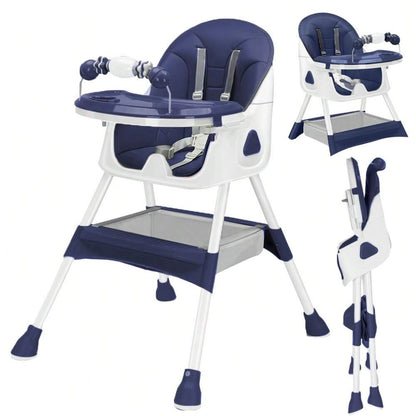 Foldable Baby High Chair 6 Months Plus, with Large Antislip Pad & Rack, Easy to Clean Feeding , E500