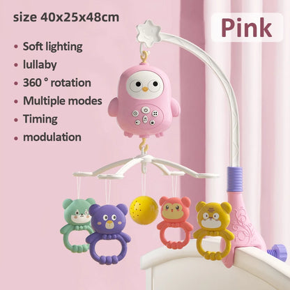 Baby Music Rotating Bed Bell Toy Cute Owl Shape Modern Baby Hanging Rattle Music Bedside Bell Toy Holiday Gift