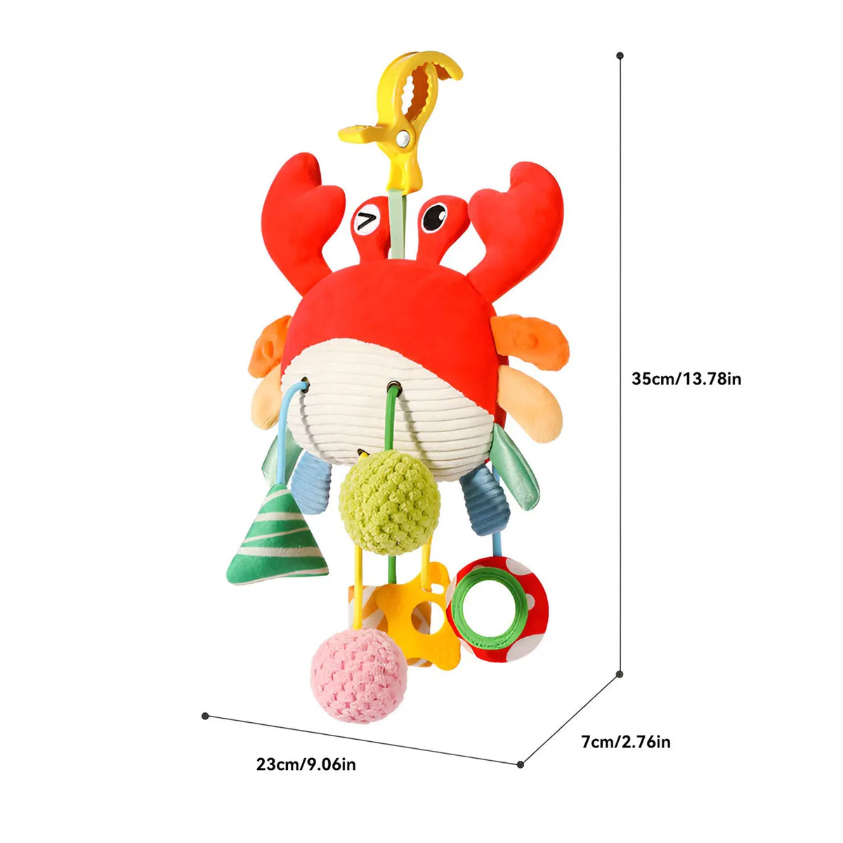 Baby Toy Bed Bell - Crab Jiggling Joy Bed Hanging Rattle for Soothing Baby Stroller Pendant for Holiday Gift