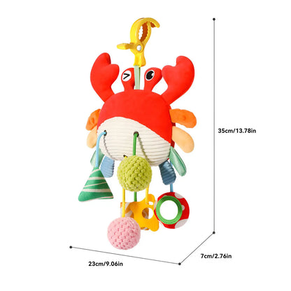 Baby Toy Bed Bell - Crab Jiggling Joy Bed Hanging Rattle for Soothing Baby Stroller Pendant for Holiday Gift