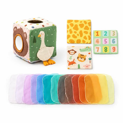 Children's educational toy with dimensions and weight displayed