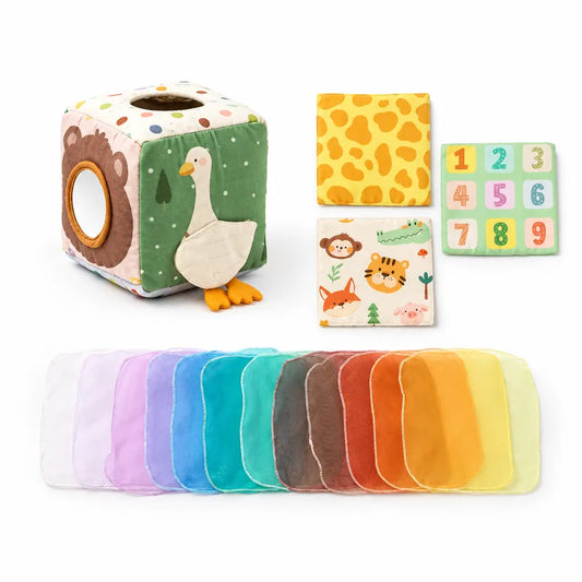 Children's educational toy with dimensions and weight displayed