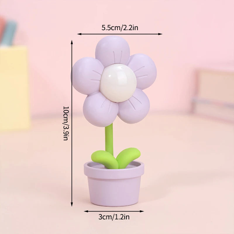 Mini LED Flower Night Light Cute Small Table Lamp Desktop Ornament Bedside Bedroom Ambient Lights Children Toy Kids Holiday Gift