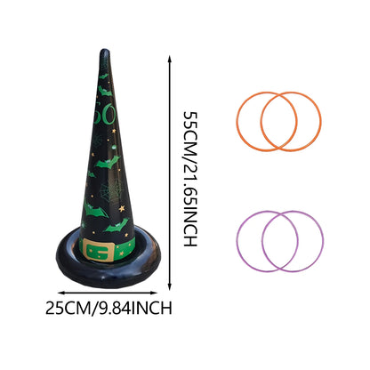 Halloween Ring Toss Game with Inflatable Witch Hat