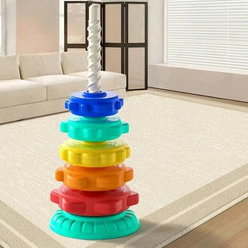 Rainbow Spinning and Color Tower Toy