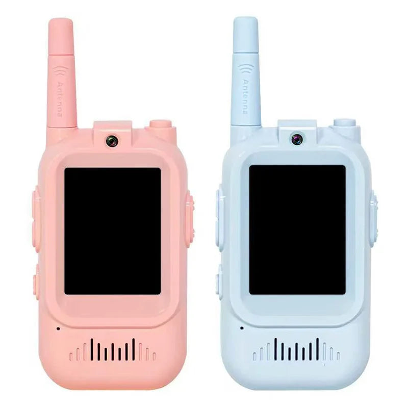 Set of 2 PCs Kids Video Walkie Talkie Toy with HD Camera - Pink and Blue