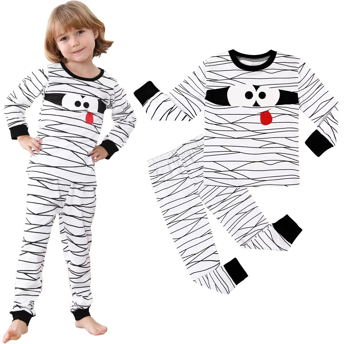 Skeleton Pajama Costume for Kids
