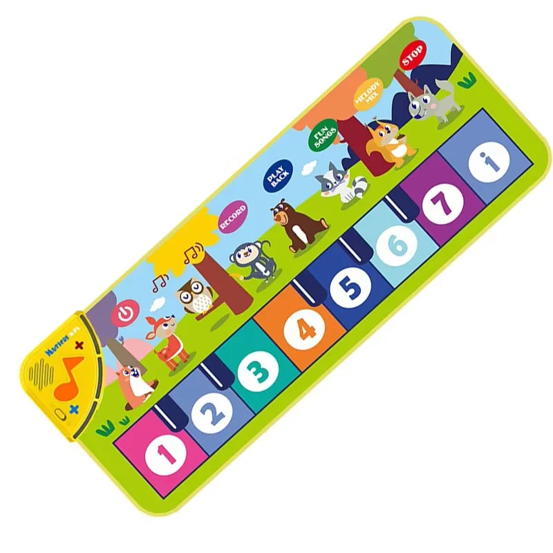 Kids Musical Piano Mat Toddlers Floor Keyboard Dance Mat with 8 Animal Sounds Baby Mat Musical Carpet Educational Toy Kids Gifts