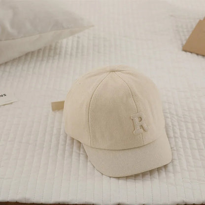Korean Letter Embroidered Baby Cap Summer Toddler Boys Girls Cotton Baseball Caps Solid Color Kids Adjustable Peaked Hat