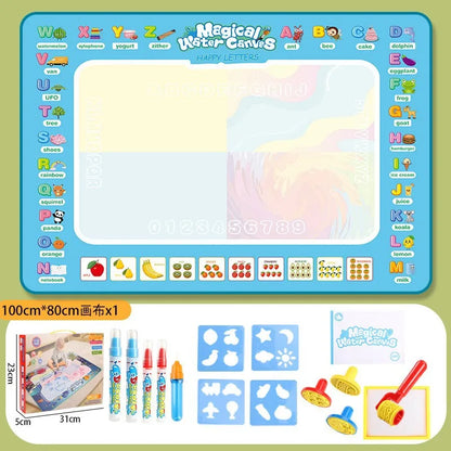 100x80CM Magic Water Drawing Mat with Reusable Magic Pens Montessori Painting Board for Doodling Educational Toys and  Gifts