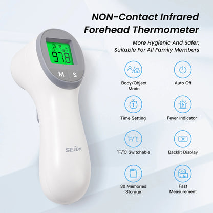 Sejoy Infrared Digital Thermometer Forehead Ear Body Fever Termometre Multi-function Non-contact Temperature Measurement Device