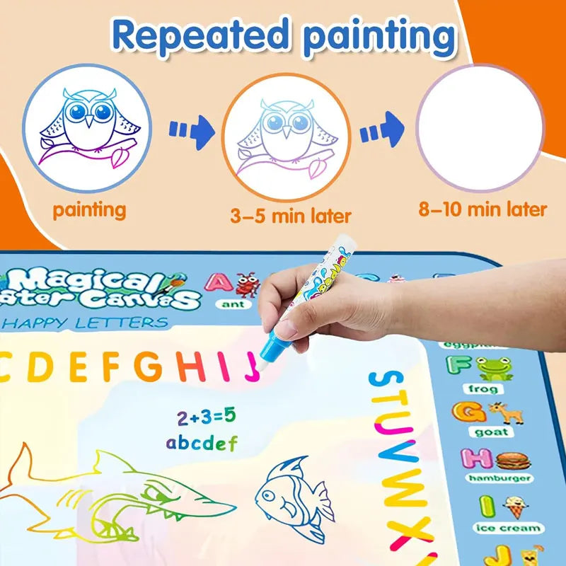Colorful Water Doodle Mat Drawing Mat For Kids Toddlers Montessori Educational Toys For Children Age 3 4 5 6 7 8 Boys Girls Gift