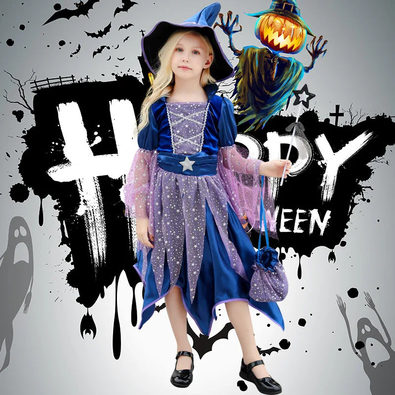 Halloween Witch Costume Dress for Girls