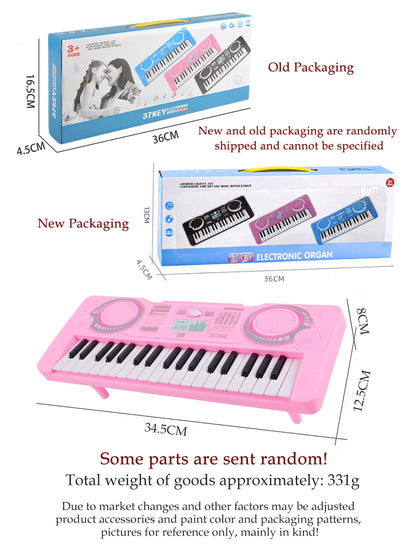 Electronic 37 Keys Piano Toys for Kids, Portable Keyboard Musical Instrument Kid Education Toy Gifts Not Include Battery
