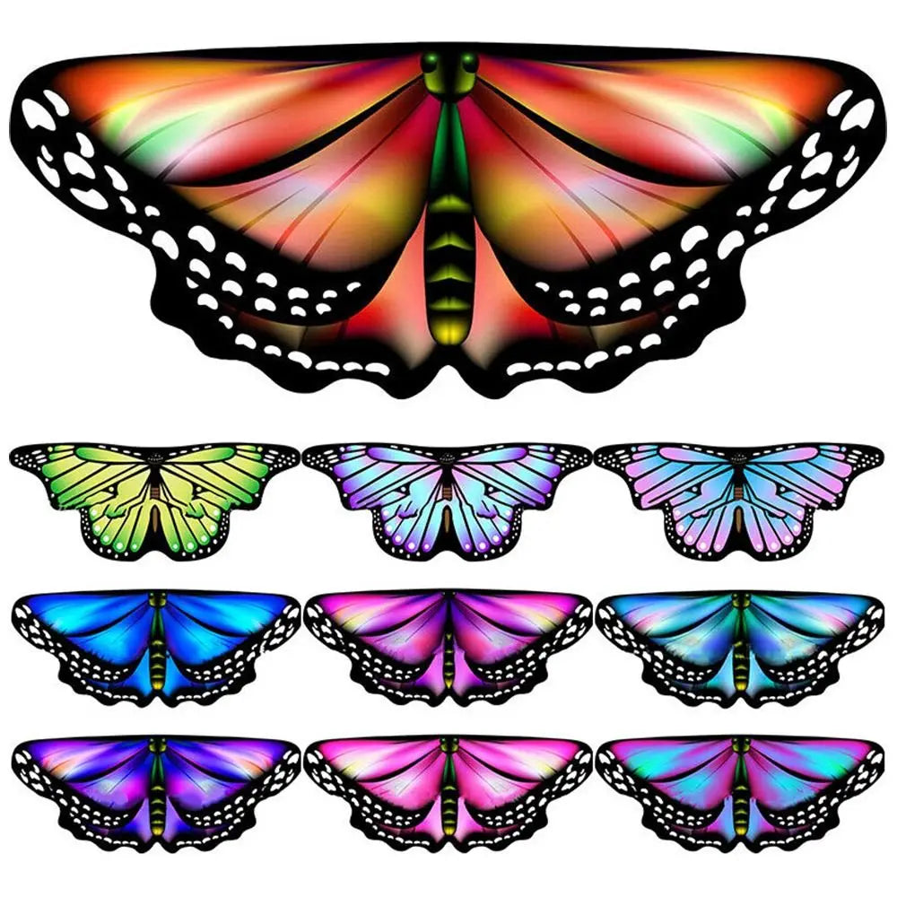 Kids Butterfly Wings Shawl Costume Cape