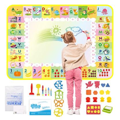 Magic Water Drawing Mat Coloring Doodle Mat with Magic Pens Montessori Toys Painting Board Educational Toys for Kids Gifts