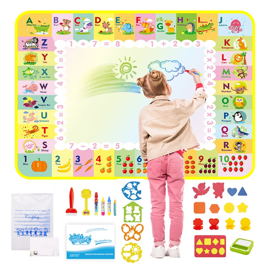Magic Water Drawing Mat Coloring Doodle Mat with Magic Pens Montessori Toys Painting Board Educational Toys for Kids Gifts