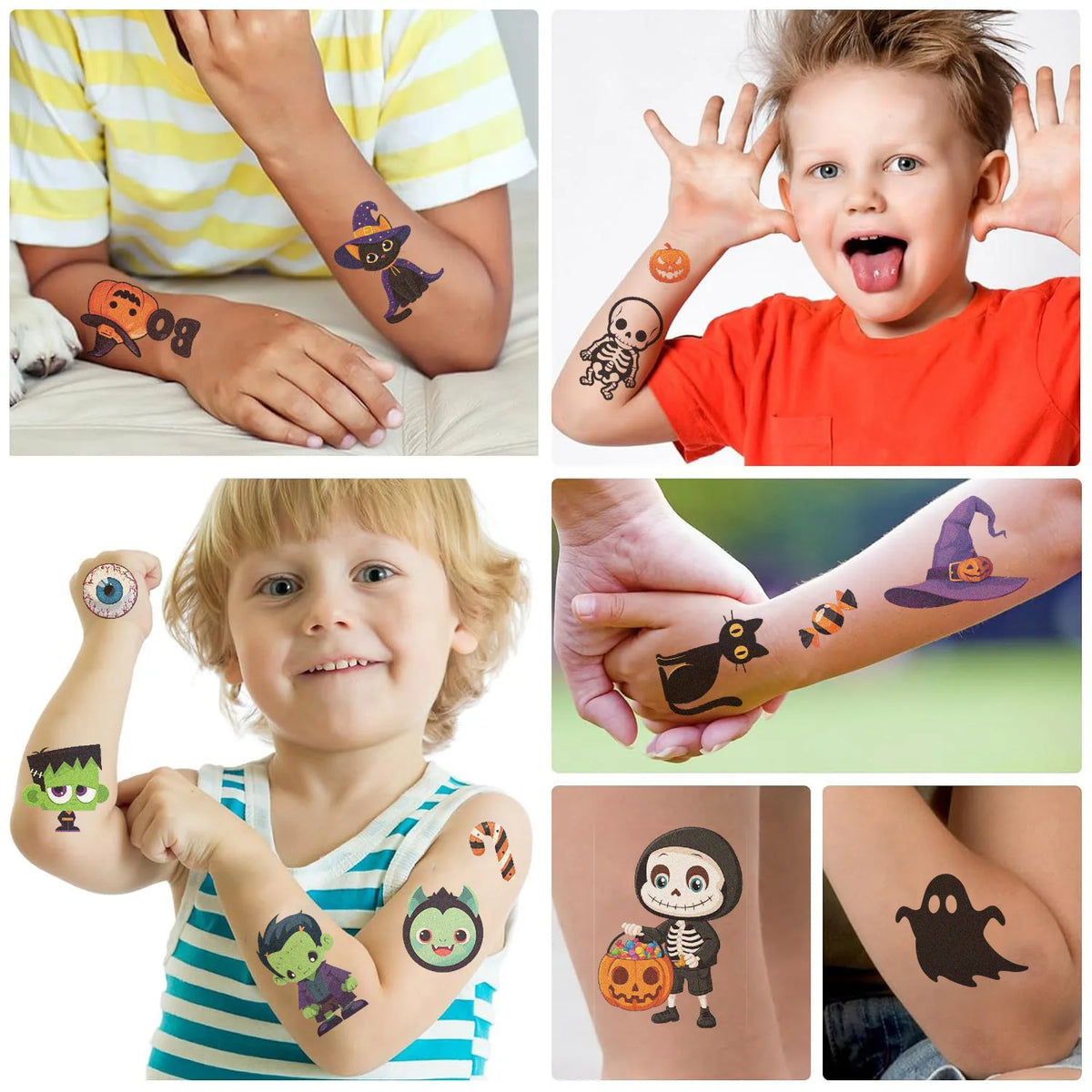 Halloween Pumpkin Temporary Tattoo Stickers - 10 Sheets