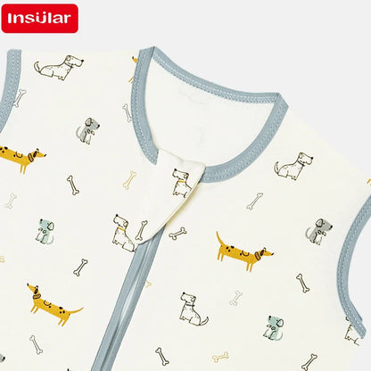 Baby Sleeping Bag Newborn Baby Anti-shock Sleeping Bag Pajamas Baby Pajamas Light Zipper Crawling Suit Anti-kick Cartoon Animal