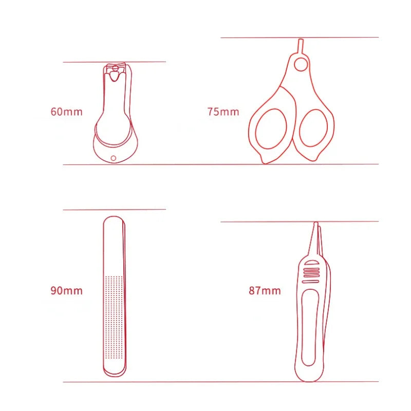 Newborn Baby Nail Scissors Baby Nail Care Tools Kids Safety Portable Nail Scissors Trimmer Tweezers with Box Kids  Nail Art  Set