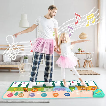 Kids Musical Piano Mat Toddlers Floor Keyboard Dance Mat with 8 Animal Sounds Baby Mat Musical Carpet Educational Toy Kids Gifts