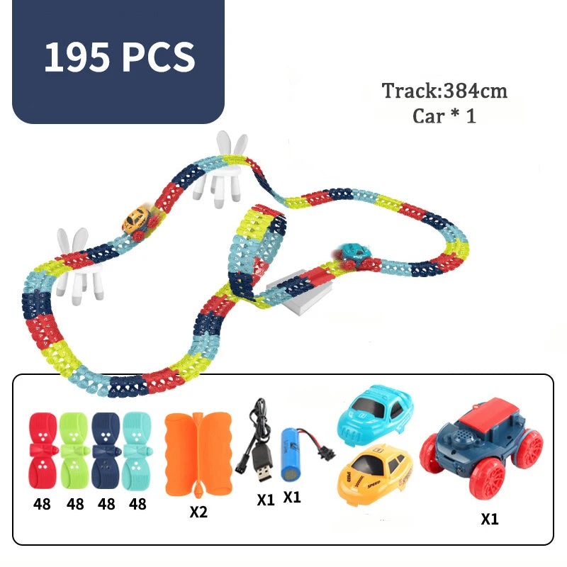 LED Flexible Racing Track Car Set