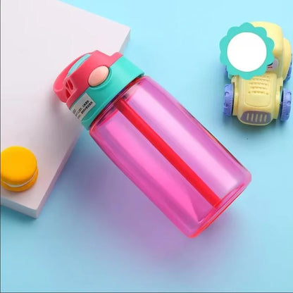 480ml Water Bottle With Straw Kids Girls Portable Travel Bottles Gym Sports Fitness Cup Summer Cold Water Juice Drinking Bottle