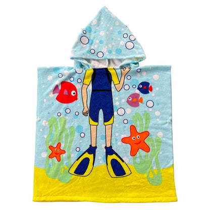 Baby Stitch Bath Towel Children Hooded Cape Cloak Boy Girl Cartoon Swimming Beach Towel Toddler Robes Lilo & Stitch Bathrobes