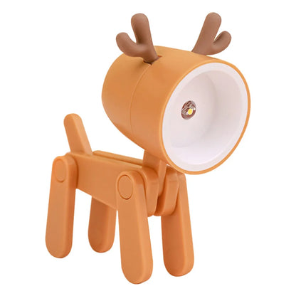 Mini Led Night Lights Folding Desk Lamp Cartoon Cute Pet Dog Deer Shape Nightlights Adjustable Kids Bedroom Bedside Decor Gift