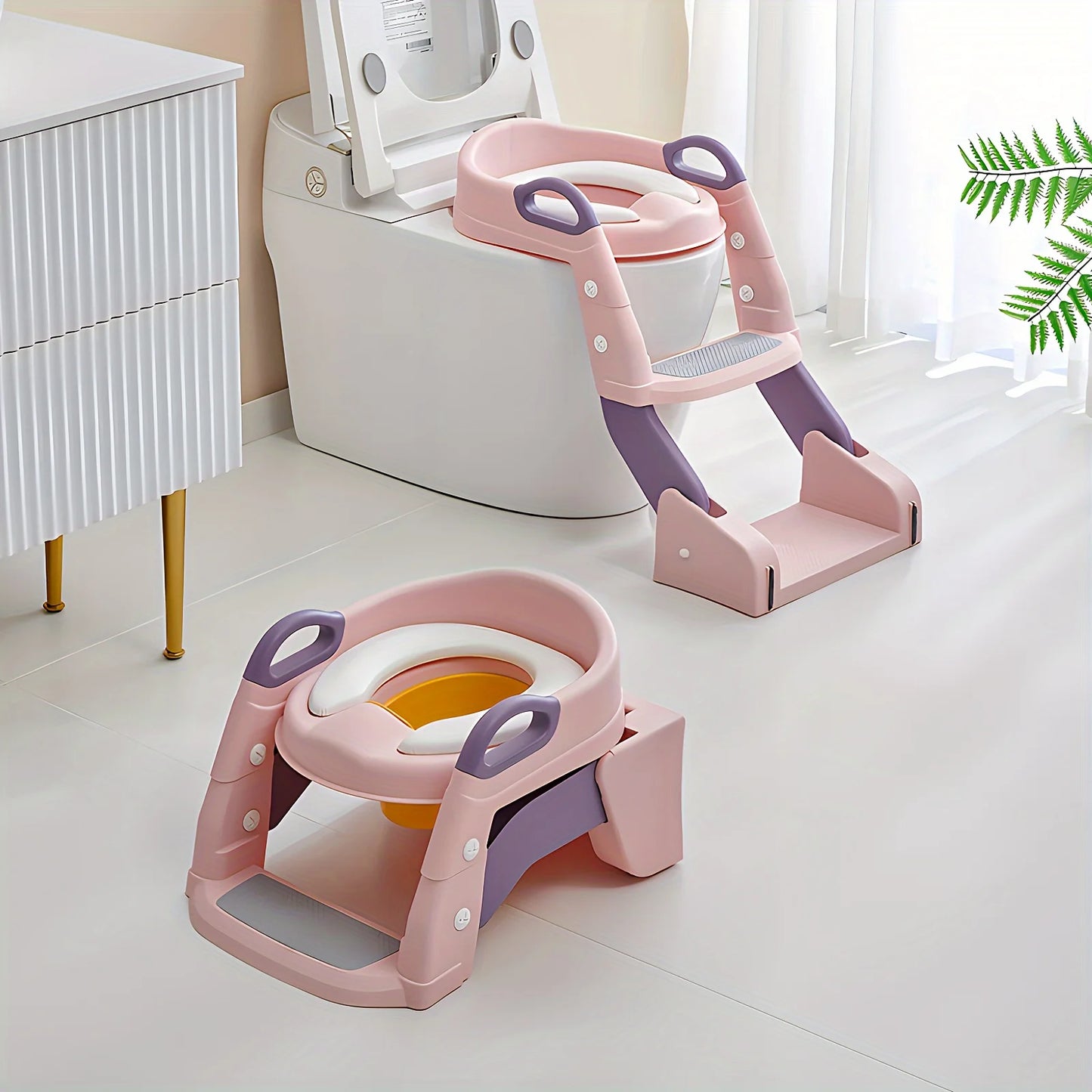 2 In 1 Toilet Potty Training Seat With Step Stool Ladder And Urinal, Safe & Comfortable Potty Chair Withadjustable Height.