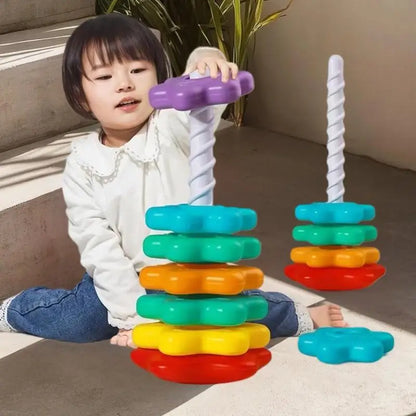 Rainbow Spinning and Color Tower Toy
