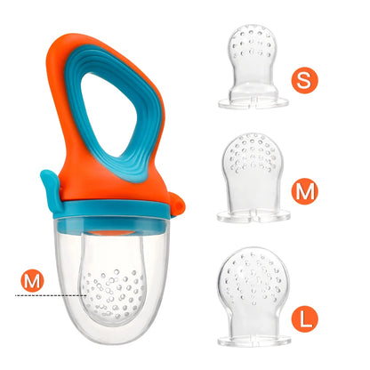 SAIDAH Infant Baby Food Fruit & Vegetable Feeder with Medium Mesh Bag Food Grade Liquid Silicone Yummy Nourishment Feeding