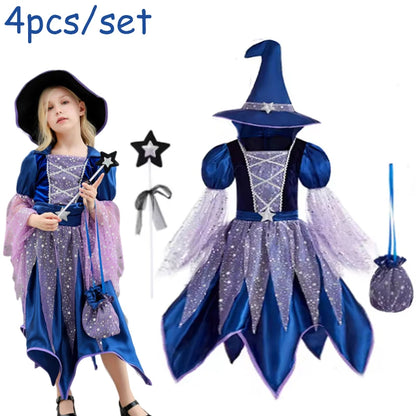 Halloween Witch Costume Dress for Girls