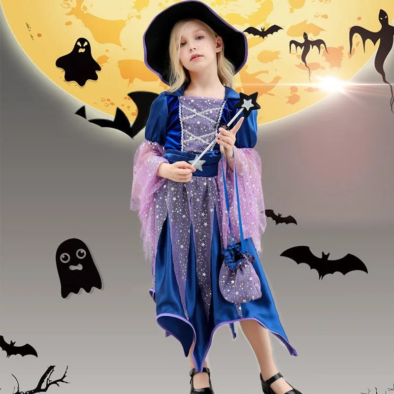 Halloween Witch Costume Dress for Girls