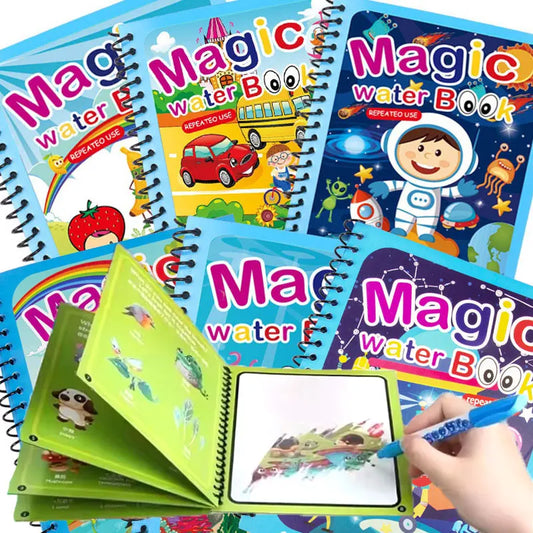 Reusable Magic Drawing Book for Kids with Pen Montessori Early Education Water Coloring Toy for Children Gift Water Drawing Book