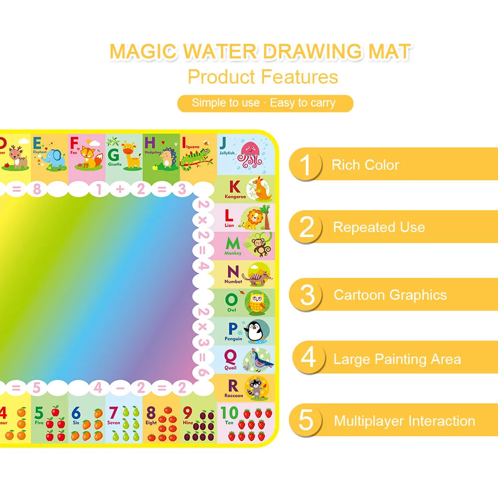 Magic Water Drawing Mat Coloring Doodle Mat with Magic Pens Montessori Toys Painting Board Educational Toys for Kids Gifts
