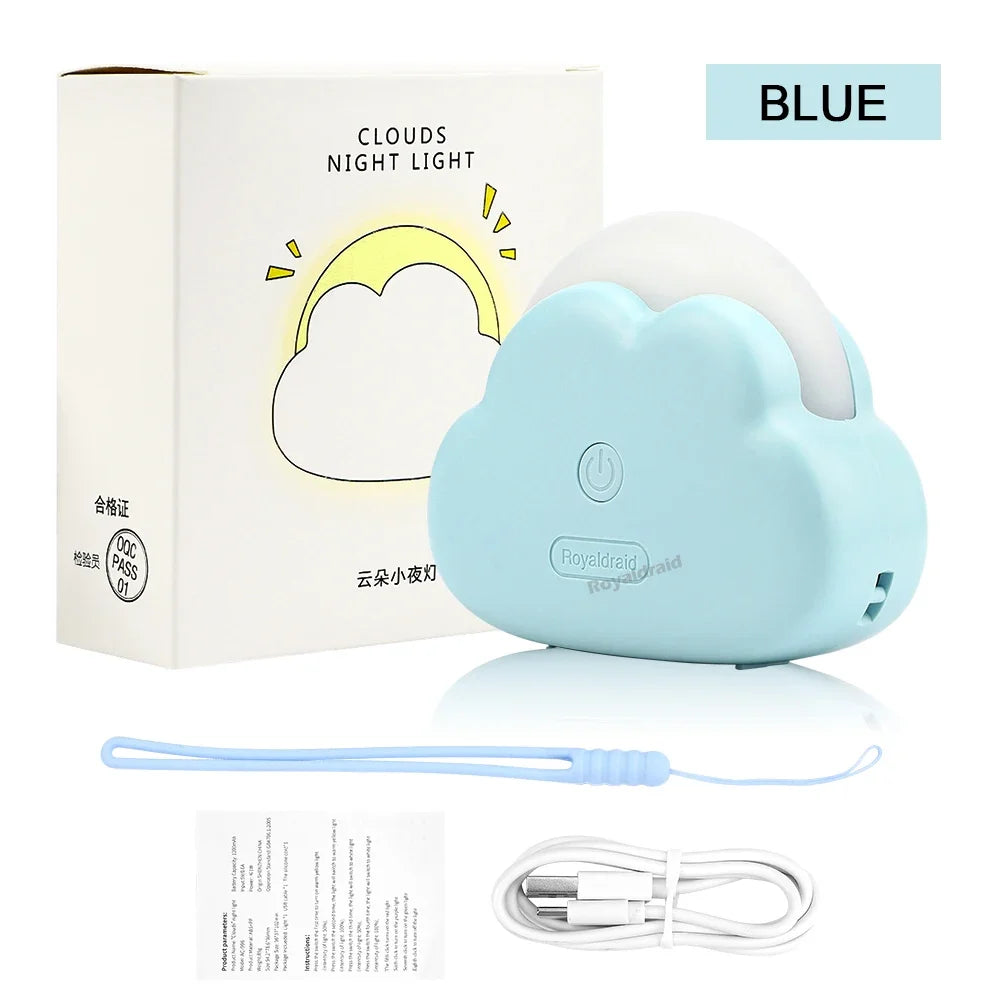 Hot Sales Cute Cloud Night Light Mini USB Wireless Adorable Cloud Shape LED Night Light For Bedroom Baby Children Creative Gift