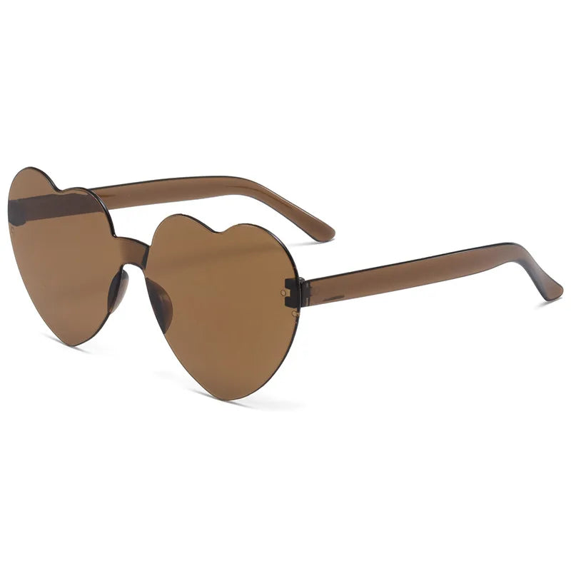 Free shipping 2023 Candy color heart shape ocean personality Frameless Children's Sunglasses Fashion Candy Love Sunglasses