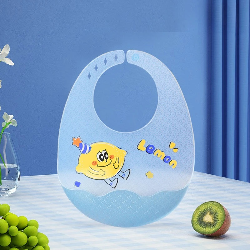 Waterproof Baby Bibs Baby Stuff Cute Cartoon Animal Printed Kids Bib Girl Boy Adjustable Soft Silicone Bib Baby Feeding Stuff