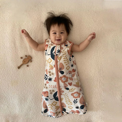Baby Sleeping Bag 3-18 Months Summer Thin Kids Sleepwear Flowers For Girls Baby Sleepsacks 100% Cotton Anti-Kick Blanket