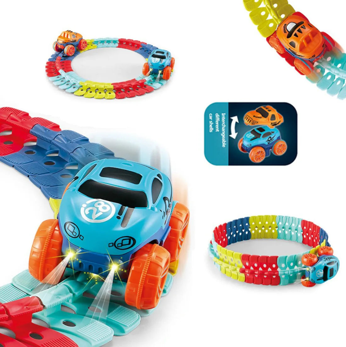 LED Flexible Racing Track Car Set