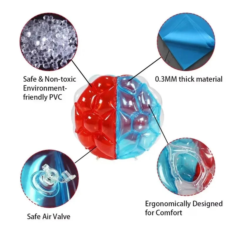 60cm Bubble Ball Human Inflatable Collision Game PVC Durable Buffer Ball Outdoor Activity Toy for Family Party Kids Game Toys