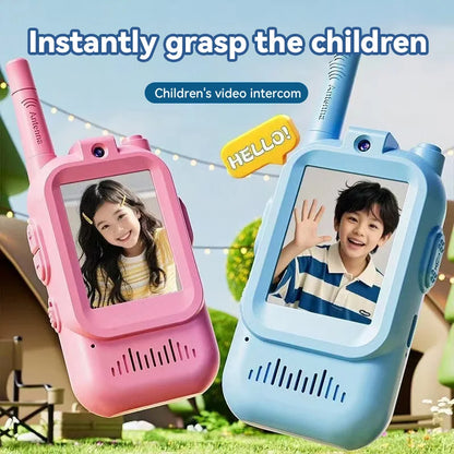 Set of 2 PCs Kids Video Walkie Talkie Toy with HD Camera - Pink and Blue