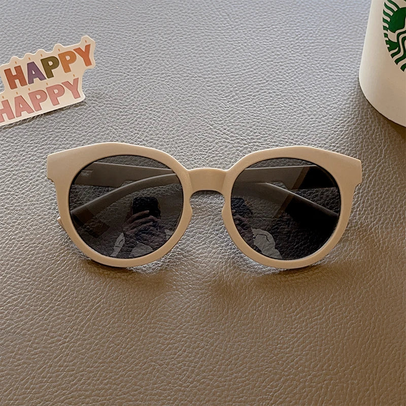 2025 New Kids Cute Checker Panel Color Round UV400 Sunglasses Baby Girls Outdoor Sun Protection Sunglasses Children Sun Glasses
