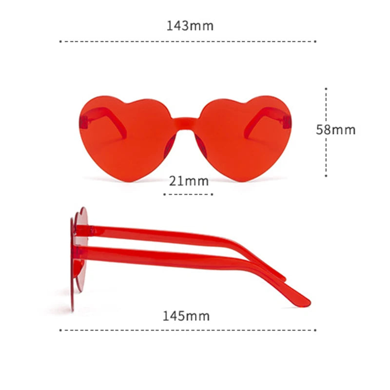 Free shipping 2023 Candy color heart shape ocean personality Frameless Children's Sunglasses Fashion Candy Love Sunglasses