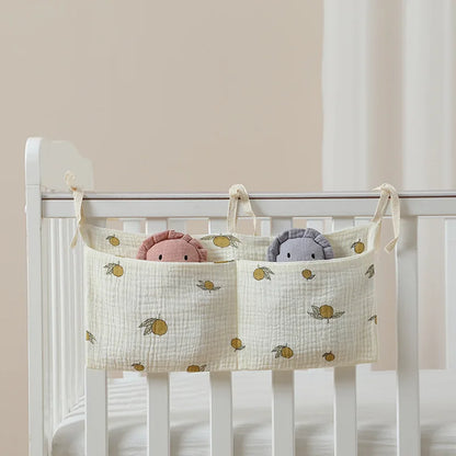Baby Bedside Storage Bag Baby Crib Organizer Hanging Bag for Baby Multi-Purpose Newborn Bed Hanging Diaper Toy Tissue