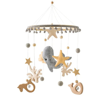 Baby Rattle Toy Bed Bell Bracket Wooden Mobile 0-12 Months Newborn Crochet Bed Bell Hanging Toys Holder Bracket Infant Crib Gift