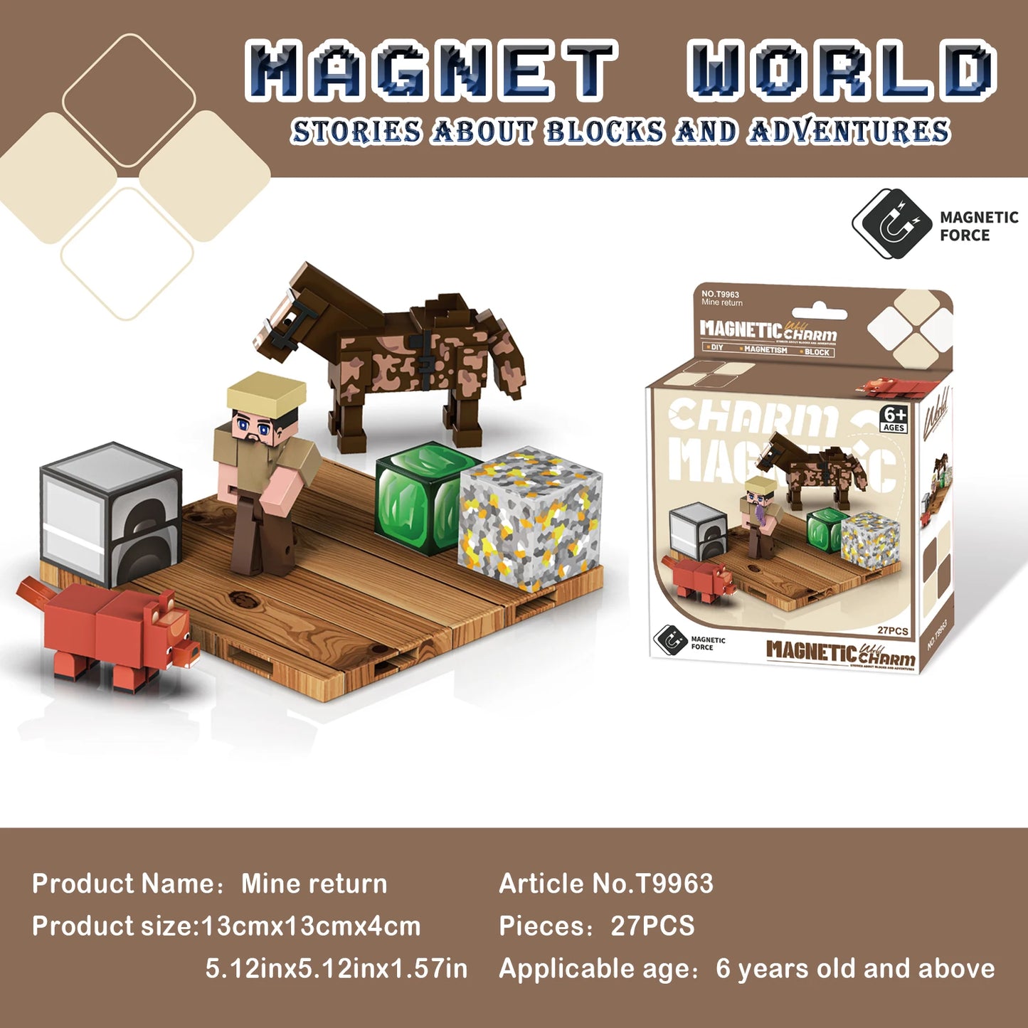 3D My Magnetic Building Blocks, DIY Learning Building Space Reasoning Toys, Birthday Gifts for Children over 6 Years Old